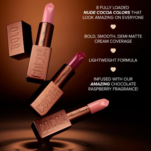 Too Faced Cocoa Bold Em-power Pigment Cream Lipstick - Chocolate Chip - Picture 3 of 5